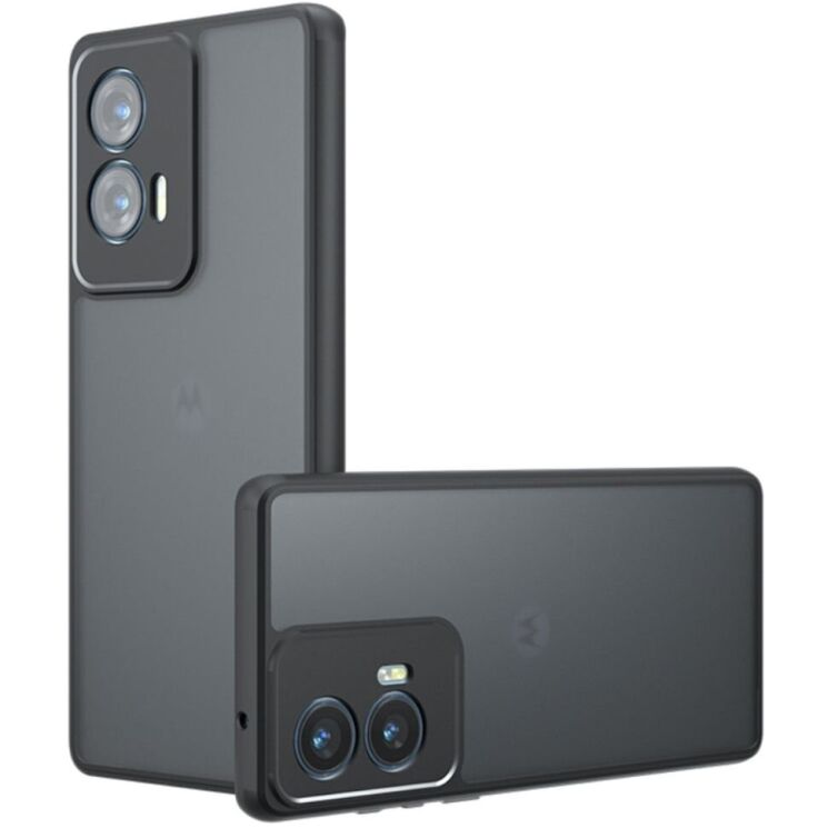 Защитный чехол Deexe Matte Skin для Motorola Edge 50 Fusion - Transparent / Black: фото 1 из 12