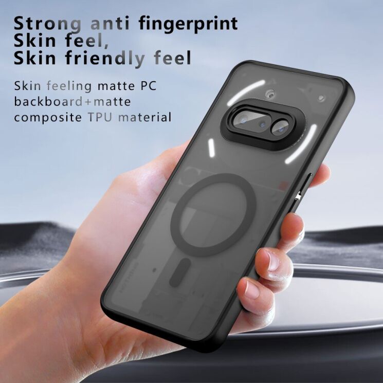 Захисний чохол Deexe Matte Skin with MagSafe для Nothing Phone (3a) - Black: фото 7 з 9