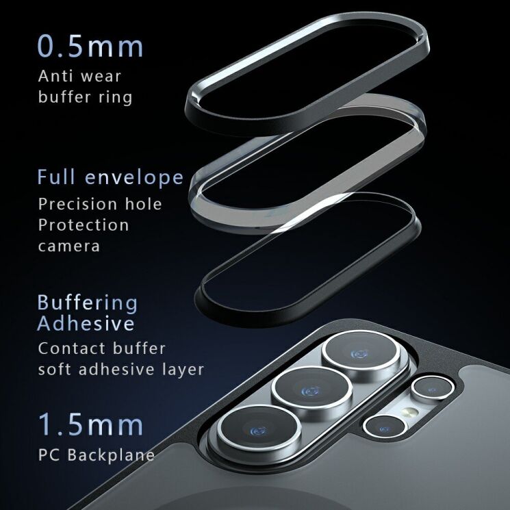 Защитный чехол Deexe Matte Skin with MagSafe для Samsung Galaxy S26 Ultra - Black: фото 10 из 12