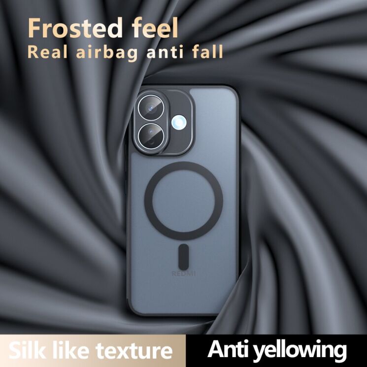 Захисний чохол Deexe Matte Skin with MagSafe для Xiaomi Redmi Note 17 Pro - Transparent / Black: фото 9 з 11