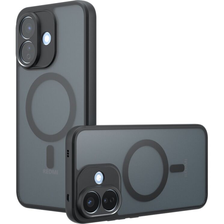 Захисний чохол Deexe Matte Skin with MagSafe для Xiaomi Redmi Note 17 Pro - Transparent / Black: фото 1 з 11