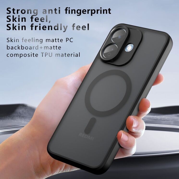 Захисний чохол Deexe Matte Skin with MagSafe для Xiaomi Redmi Note 17 Pro - Transparent / Black: фото 8 з 11