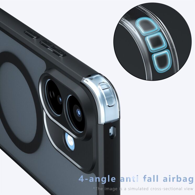 Захисний чохол Deexe Matte Skin with MagSafe для Xiaomi Redmi Note 17 Pro - Transparent / Black: фото 5 з 11