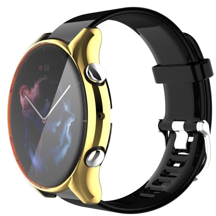 Защитный чехол Deexe Protective Frame для Amazfit GTR 3 / GTR 3 Pro - Gold: фото 2 из 7