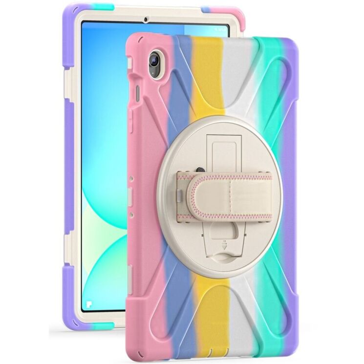 Защитный чехол Deexe Rotation Hybrid для Samsung Galaxy Tab S10 FE Plus - Colorful Pink: фото 1 из 14