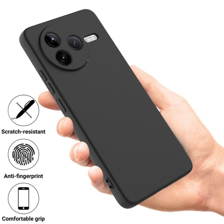 Захисний чохол Deexe Silicone Case для Xiaomi Poco F7 Pro - Black: фото 2 з 8
