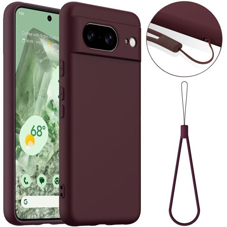Защитный чехол Deexe Silicone Case with MagSafe для Google Pixel 8 - Wine Red: фото 1 из 9