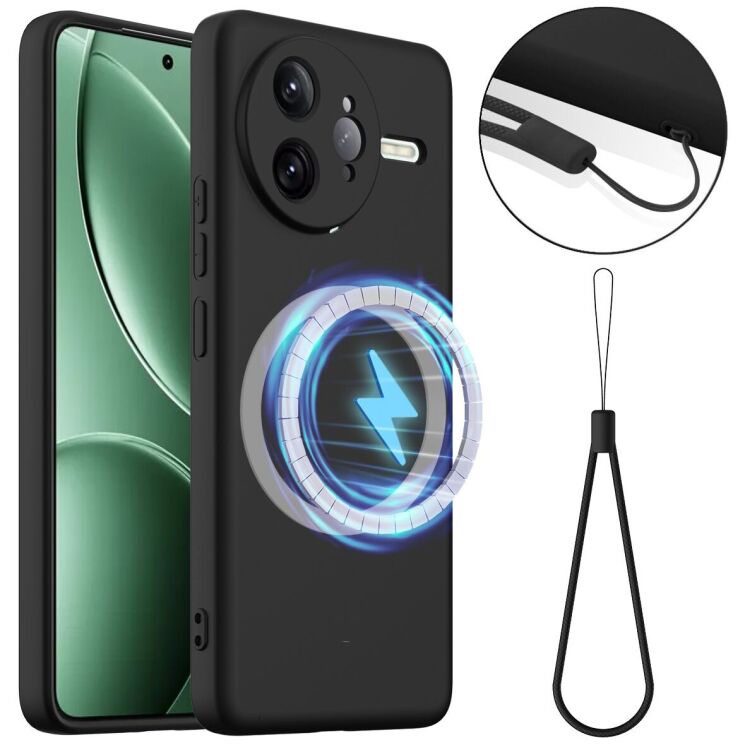 Защитный чехол Deexe Silicone Case with MagSafe для Xiaomi Poco F7 Ultra - Black: фото 1 из 8