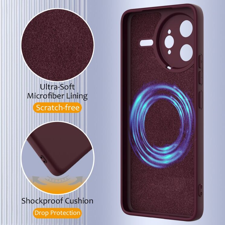 Защитный чехол Deexe Silicone Case with MagSafe для Xiaomi Poco F7 Ultra - Black: фото 7 из 8