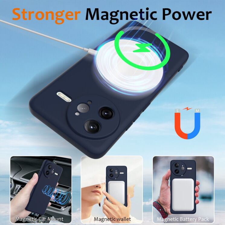 Защитный чехол Deexe Silicone Case with MagSafe для Xiaomi Poco F7 Ultra - Black: фото 3 из 8