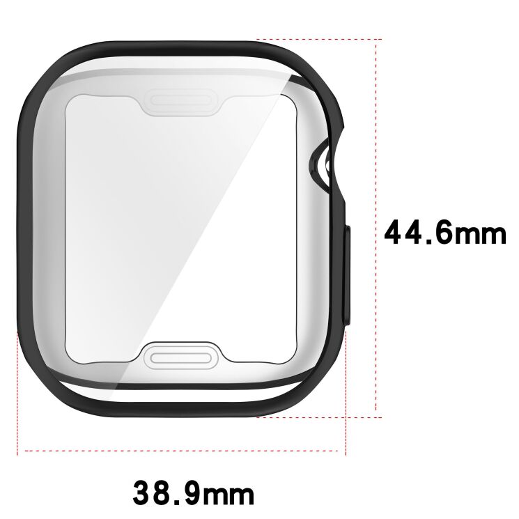 Защитный чехол Deexe Silicone Frame для Apple Watch 12 42mm - Black: фото 7 из 7