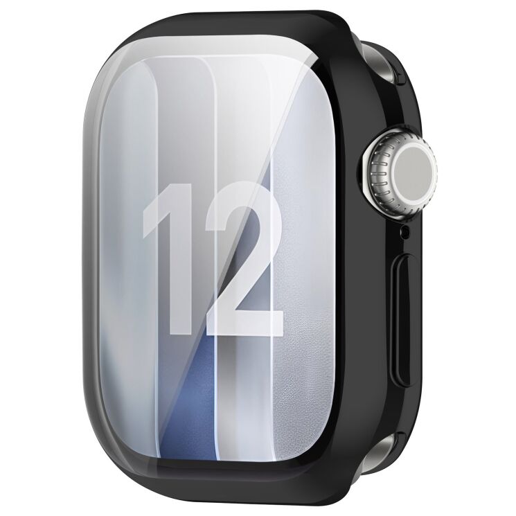 Защитный чехол Deexe Silicone Frame для Apple Watch 12 42mm - Black: фото 2 из 7