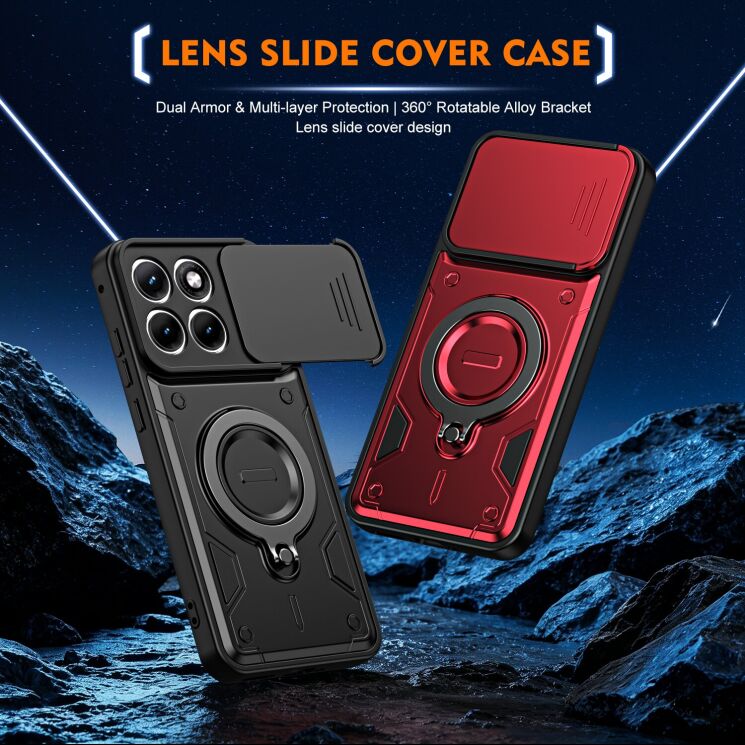 Защитный чехол Deexe Slider Stand для Motorola Edge 70 Fusion - Black: фото 2 из 9