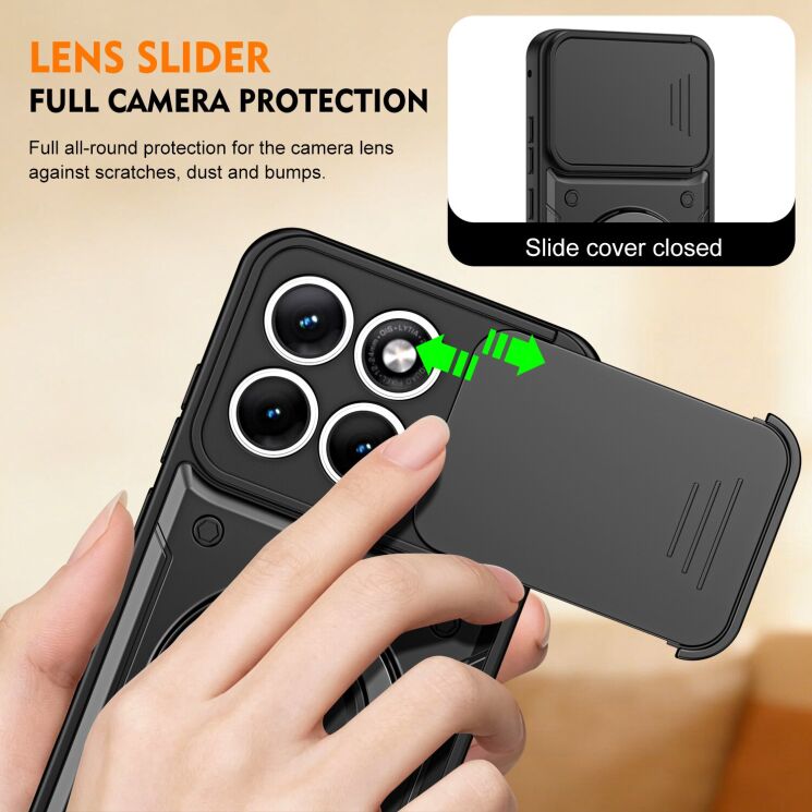 Защитный чехол Deexe Slider Stand для Motorola Edge 70 Fusion - Black: фото 5 из 9
