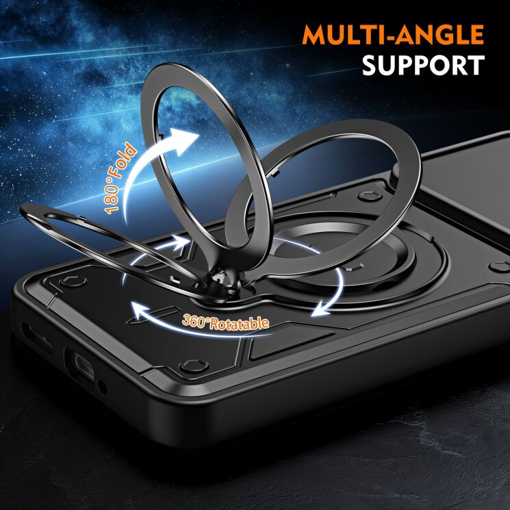 Защитный чехол Deexe Slider Stand для Motorola Edge 70 Fusion - Black: фото 3 из 9