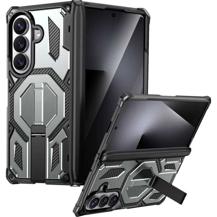 Захисний чохол Deexe Tank Stand для Samsung Galaxy Fold 8 Ultra / Fold 7 - Grey (424017H) Захисний чохол Deexe Tank Stand для Samsung Galaxy Fold 8 Ultra / Fold 7 - Grey: фото 1 з 10