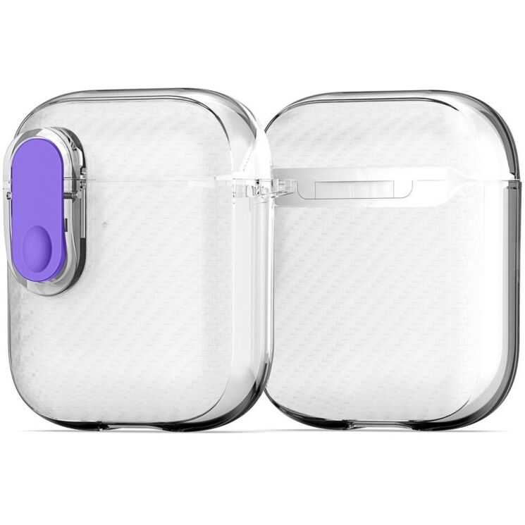 Защитный чехол DUX DUCIS PECK Series для Apple AirPods 1 / 2 - Clear Purple: фото 2 из 19