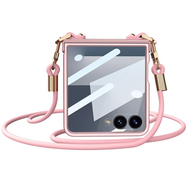 Захисний чохол GKK Slim Strap для Samsung Galaxy Flip 7 - Pink: фото 1 з 9