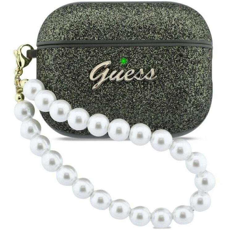 Защитный чехол Guess Glitter Pearl Strap для AirPods Pro 3 (GUAP3GLGPSA) - Khaki: фото 1 из 5