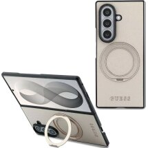 Захисний чохол Guess Magnetic Ring Stand Grained Classic Logo MagSafe для Samsung Galaxy Fold 8 Ultra (GUHMZFD86PSGRSCLE) - Beige: фото 1 з 7