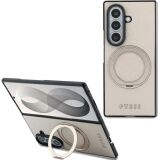 Защитный чехол Guess Magnetic Ring Stand Grained Classic Logo MagSafe для Samsung Galaxy Fold 8 Ultra (GUHMZFD86PSGRSCLE) - Beige: фото 1 из 7