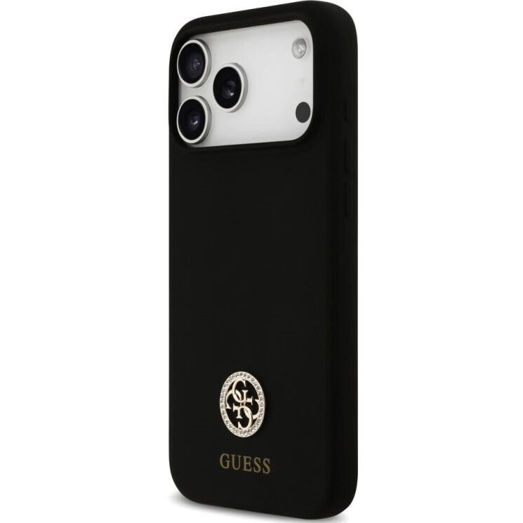 Захисний чохол Guess Silicone Logo Strass 4G MagSafe для iPhone 17 Pro Max (GUHMP17XM4DGPK) - Black: фото 3 з 8
