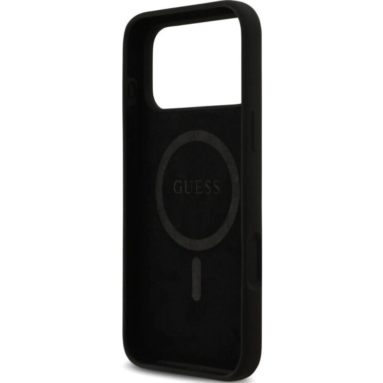 Захисний чохол Guess Silicone Logo Strass 4G MagSafe для iPhone 17 Pro Max (GUHMP17XM4DGPK) - Black: фото 7 з 8