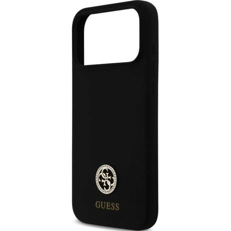 Захисний чохол Guess Silicone Logo Strass 4G MagSafe для iPhone 17 Pro Max (GUHMP17XM4DGPK) - Black: фото 6 з 8