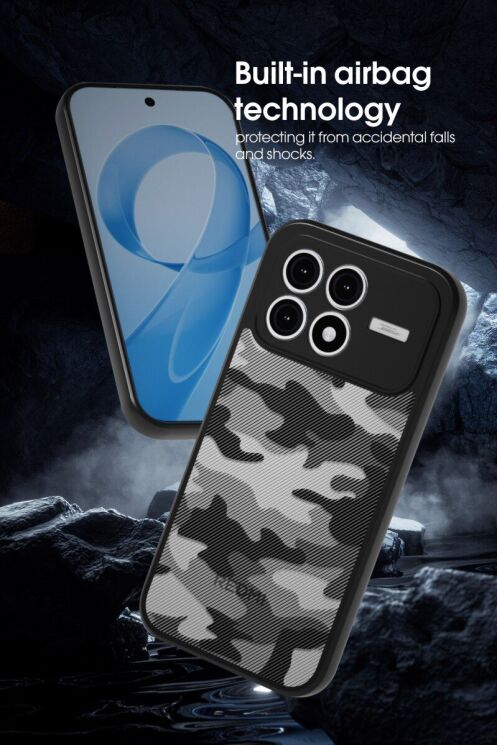 Захисний чохол IBMRS Military для Xiaomi Poco F8 Pro - Grid Camouflage: фото 4 з 7