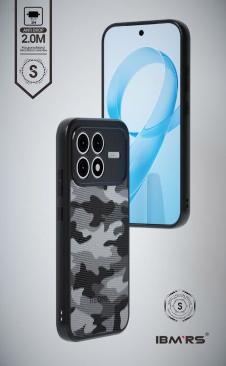Захисний чохол IBMRS Military для Xiaomi Poco F8 Pro - Grid Camouflage: фото 2 з 7