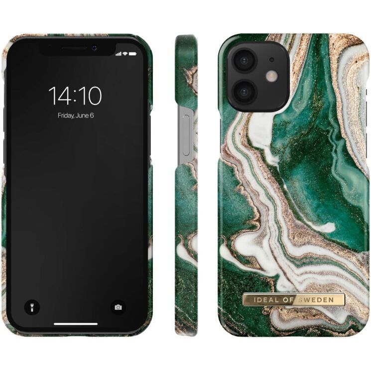Защитный чехол iDeal Of Sweden Printed Case для Apple iPhone 12 mini (IDFCAW18-I2054-98) - Golden Jade Marble: фото 2 из 7