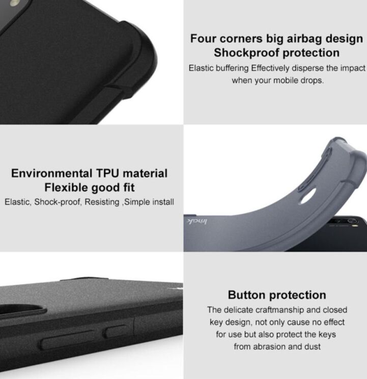 Защитный чехол IMAK Airbag Sand Case для Xiaomi Redmi Note 13 Pro+ - Black: фото 8 из 10