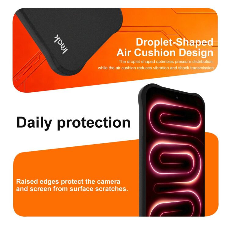 Защитный чехол IMAK Airbag Sand Case with MagSafe для Xiaomi Poco F9 Ultra - Matte Black: фото 10 из 11