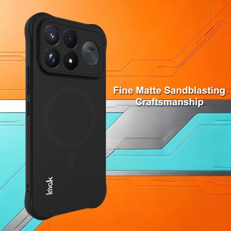 Защитный чехол IMAK Airbag Sand Case with MagSafe для Xiaomi Poco F9 Ultra - Matte Black: фото 6 из 11