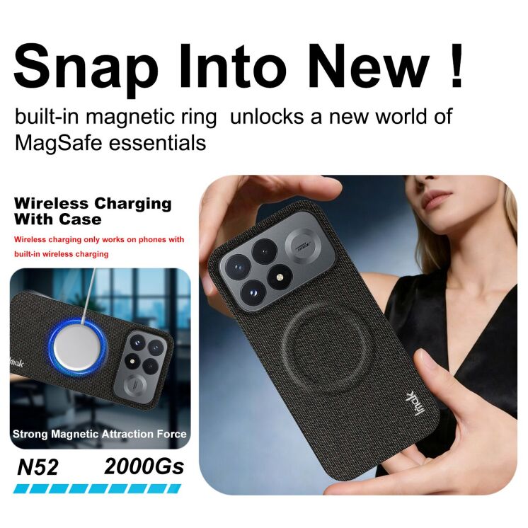 Защитный чехол IMAK Fabric Case with MagSafe для Xiaomi Poco F9 Pro - Black: фото 5 из 10