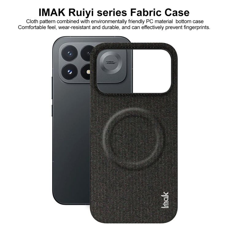 Защитный чехол IMAK Fabric Case with MagSafe для Xiaomi Poco F9 Pro - Black: фото 7 из 10