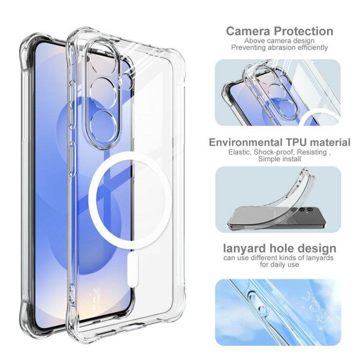 Защитный чехол IMAK Space Shield MagSafe для Samsung Galaxy S26 (S942) - Transparent: фото 7 из 10