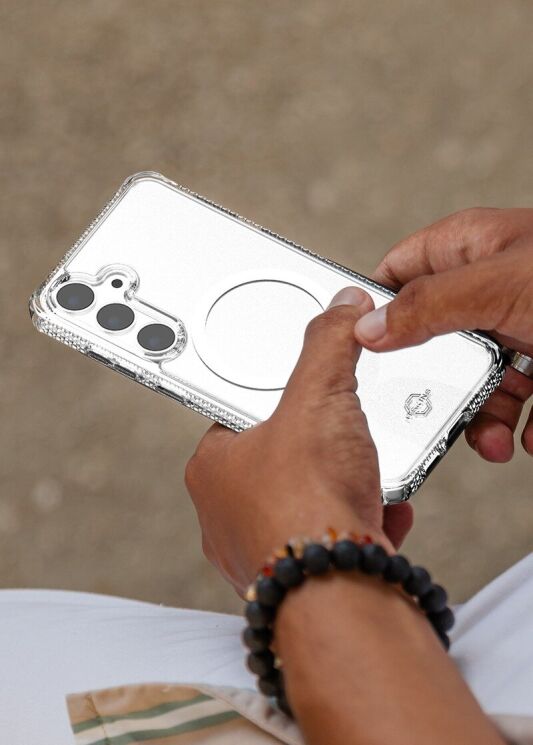 Захисний чохол ItSkins Hybrid R with MagSafe для Samsung Galaxy S24 (S921) SGBP-HMACR-TRSP - Clear: фото 7 з 8