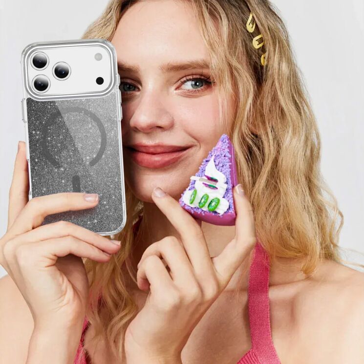 Захисний чохол Reframe Glitter Magnetic Case для Apple iPhone 17 Pro - Purple: фото 8 з 9