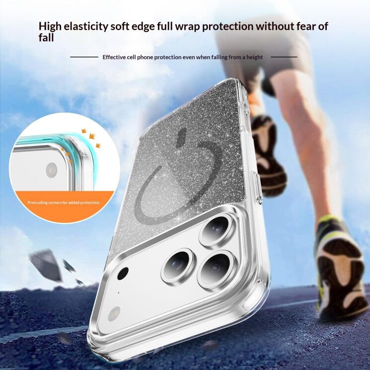 Захисний чохол Reframe Glitter Magnetic Case для Apple iPhone 17 Pro - Purple: фото 4 з 9