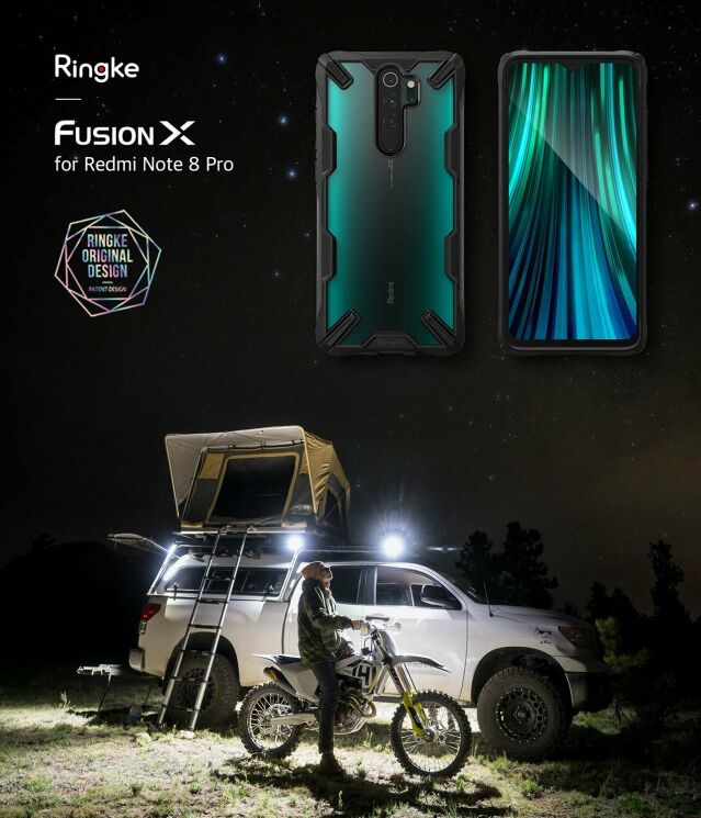 Защитный чехол RINGKE Fusion X для Xiaomi Redmi Note 8 Pro - Camo Black: фото 2 из 7