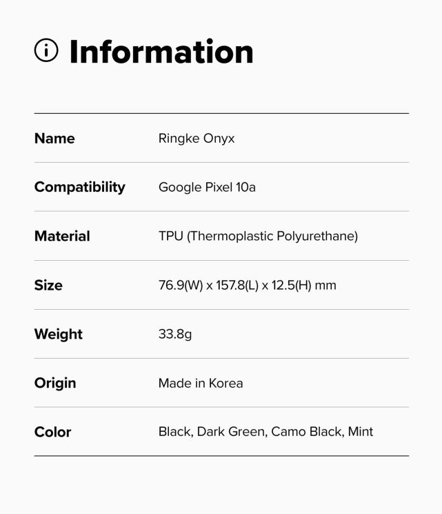 Защитный чехол Ringke Onyx для Google Pixel 10a (8800328818323) - Black: фото 16 из 16