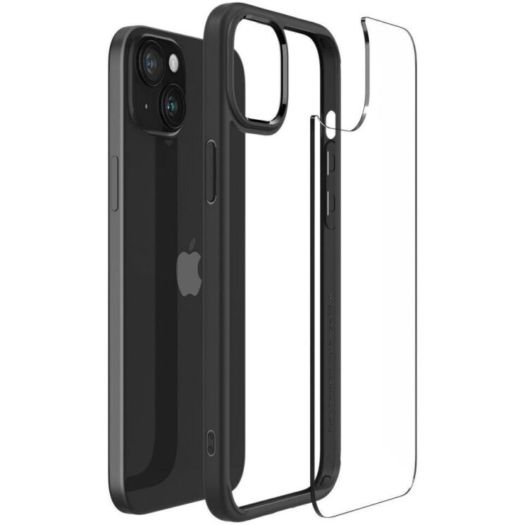 Защитный чехол Spigen (SGP) Crystal Hybrid для Apple iPhone 15 - Matte Black: фото 4 из 5
