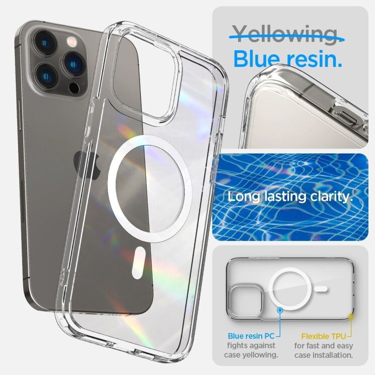 Защитный чехол Spigen (SGP) Crystal Hybrid (MagFit) для Apple iPhone 14 Pro - Clear: фото 11 из 11