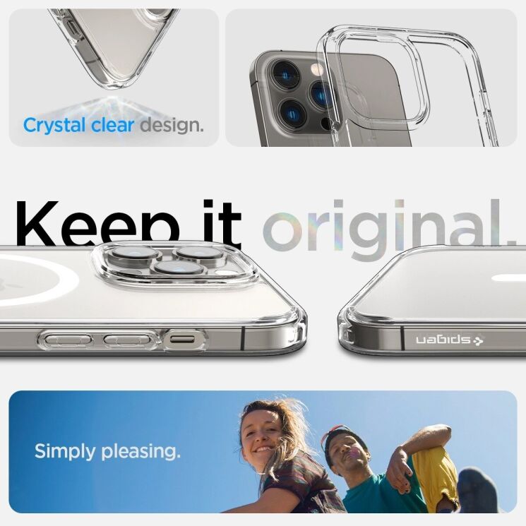 Защитный чехол Spigen (SGP) Crystal Hybrid (MagFit) для Apple iPhone 14 Pro - Clear: фото 10 из 11