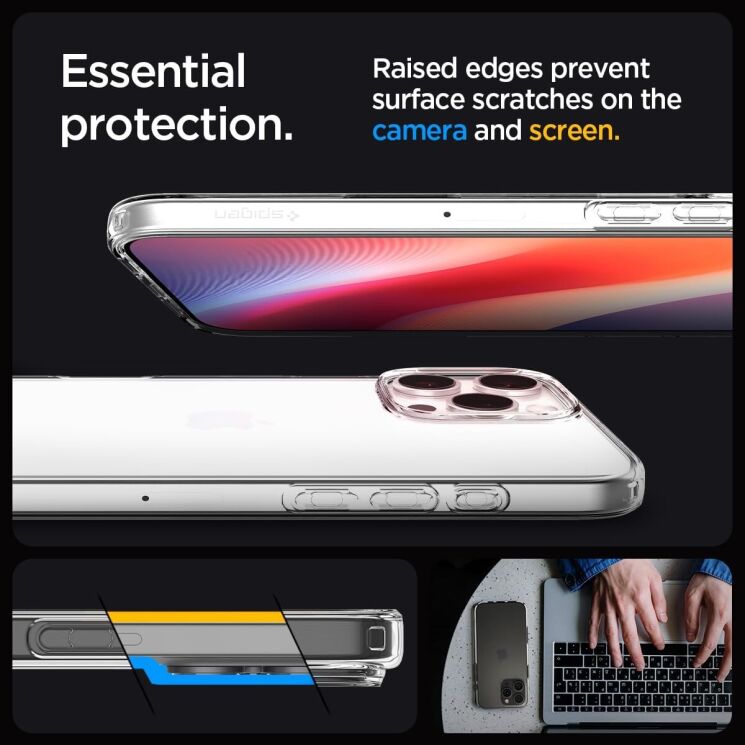 Защитный чехол Spigen (SGP) Liquid Crystal для Apple iPhone 16 Pro - Crystal Clear: фото 10 из 13