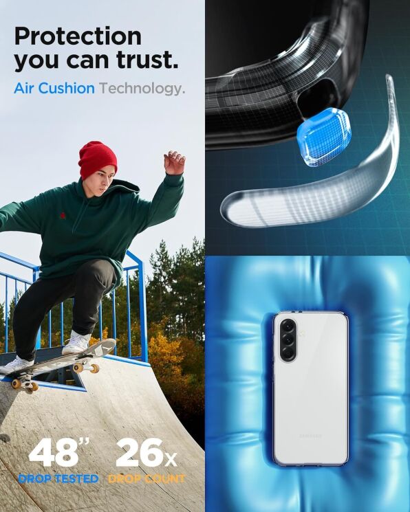 Защитный чехол Spigen (SGP) Liquid Crystal для Samsung Galaxy A56 (A566) ACS09296 - Crystal Clear: фото 15 из 16