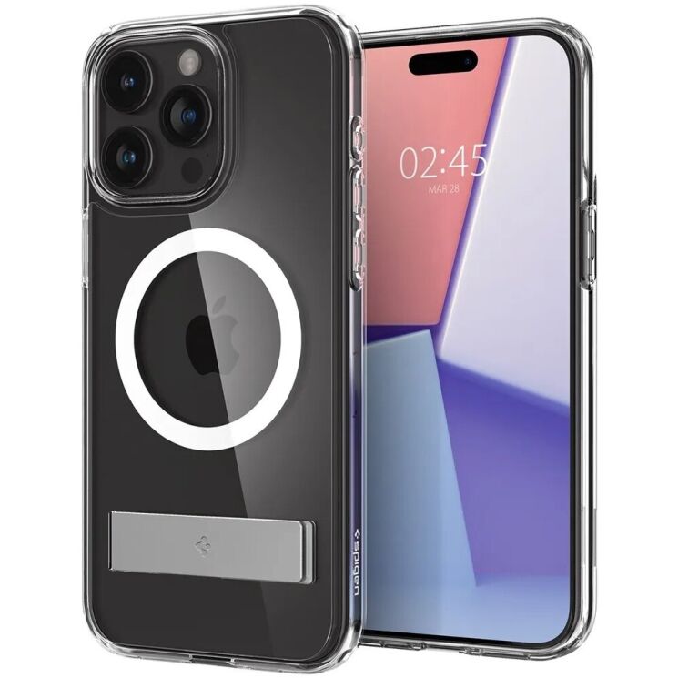Защитный чехол Spigen (SGP) Slim Armor Essential S (MagFit) для Apple iPhone 15 Pro (ACS06477) - Crystal Clear: фото 1 из 10