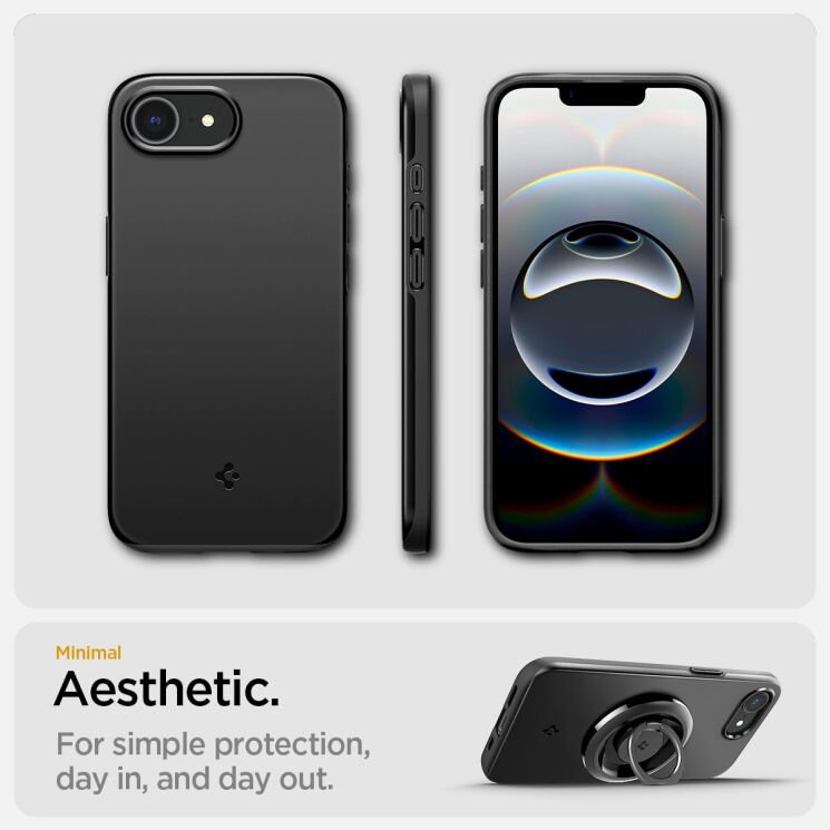 Защитный чехол Spigen (SGP) Thin Fit (MagFit) для Apple iPhone 16e (ACS09135) - Black: фото 12 из 16
