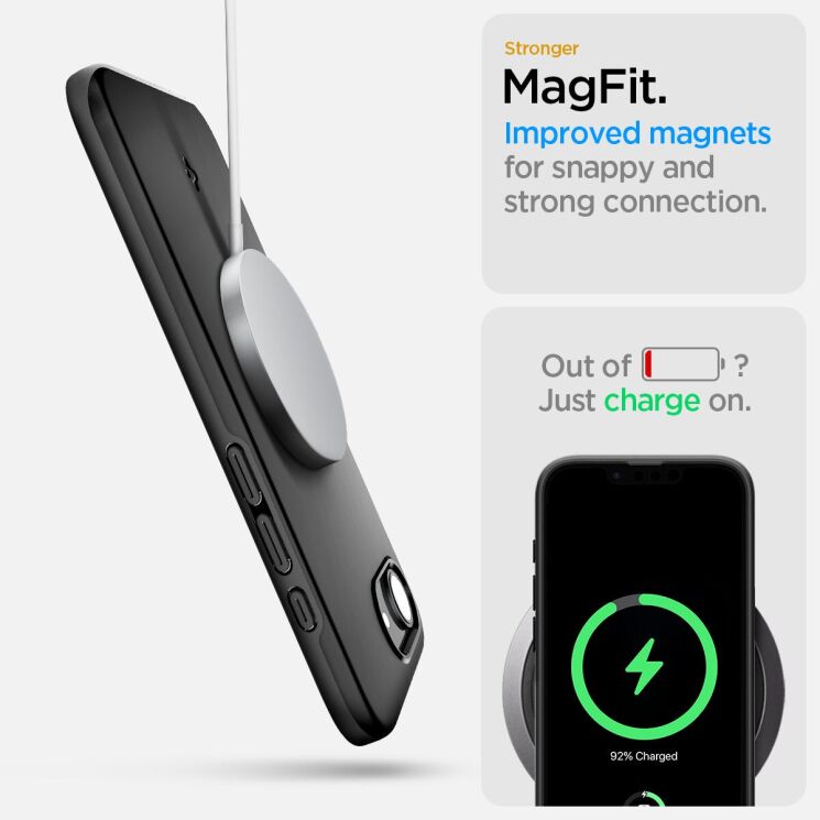 Защитный чехол Spigen (SGP) Thin Fit (MagFit) для Apple iPhone 16e (ACS09135) - Black: фото 13 из 16